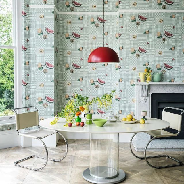 Frutta e geometrico Fornasetti carta da parati - immagine 2